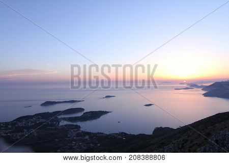 Sunset over the Adriatic Sea Croatia in summer.