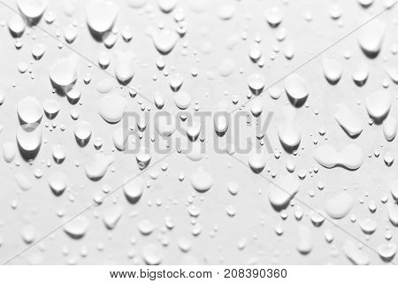 drops of water on white. close-up . Photo of abstract background