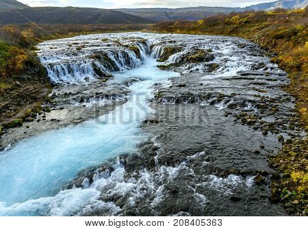 Bruarfoss Waterfall Iceland