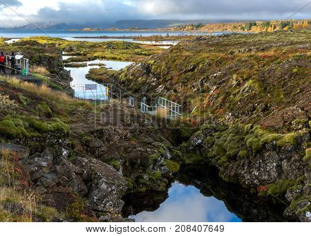 Silfra Dive site in Thingvellir National Park Iceland