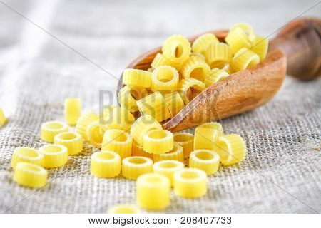 Ditalini Macaroni. Pasta Rings. Tubettini And Thimbles. Anellini.
