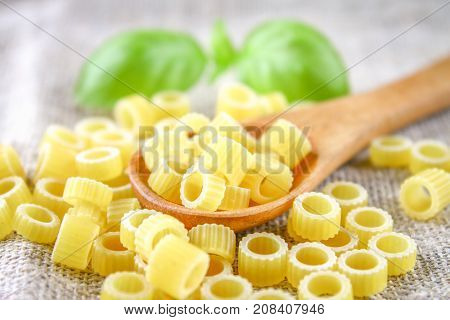 Ditalini Macaroni. Pasta Rings. Tubettini And Thimbles. Anellini.