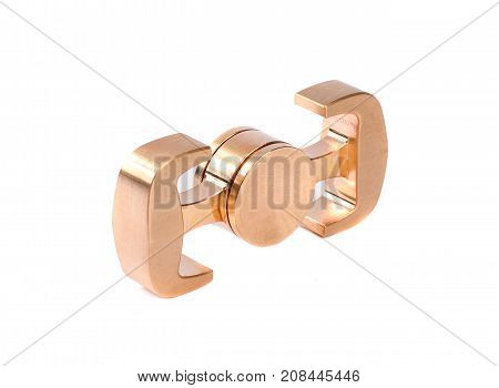 Metallic fidget spiner isolated on white background