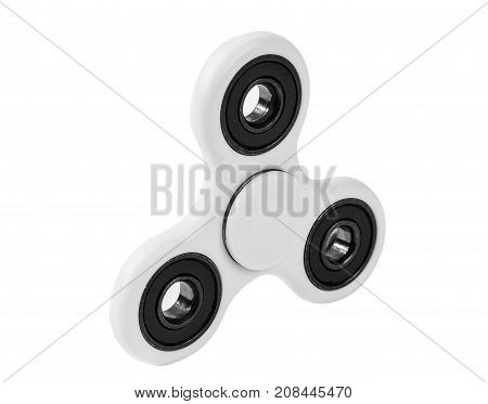 White Fidget Spiner Isolated on a White Background