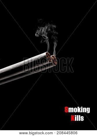 Smoking Kills. Cigarette Like Double Barrel Shotgun Shooting. Conceptual Image.