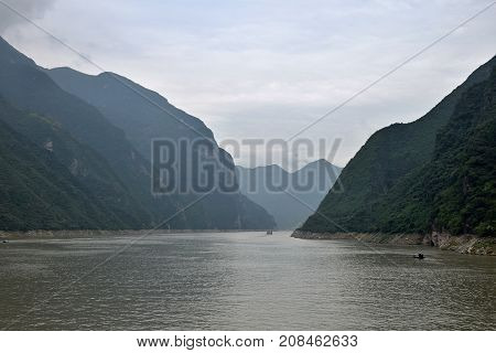 Majestic Three Gorges and Yangtze River in Hubei province in China.