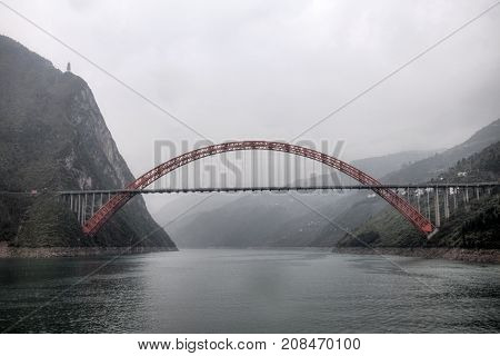 Majestic Three Gorges and Yangtze River in Hubei province in China.