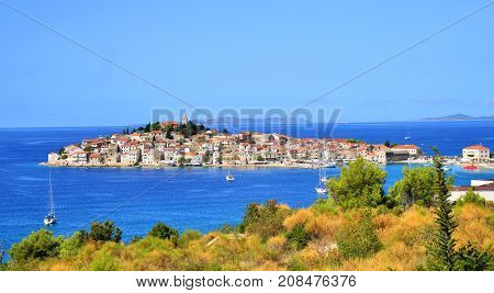 Summer in Primosten town in south Croatia