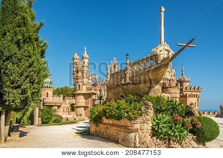 View at the Colomares castle in Benalmadena dedicated of Christopher Columbus