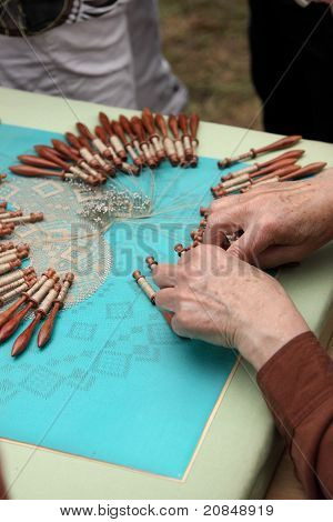 Processo di merletto con bobine
