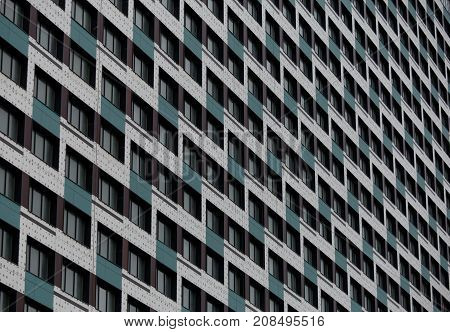 Apartment block with many flats and windows