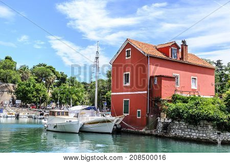 ZADAR, CROATIA - 15 JULY, 2017: Port of Fosa in the city of Zadar, Croatia