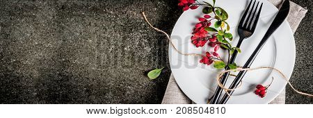Set Of Cutlery With Autumn Decoration