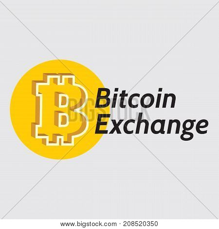 vector template for the designation of crypto currency bitcoin.