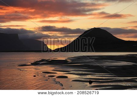 Late summer evening in the westfjords of Iceland.