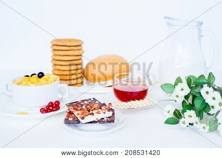 Image of different healthy food made of weat