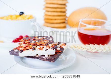 Image of different healthy food made of weat