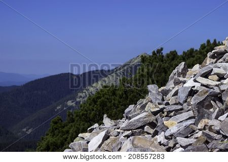Mountains Gorgan In The Carpathian Mountains In Ukraine. A Lot O