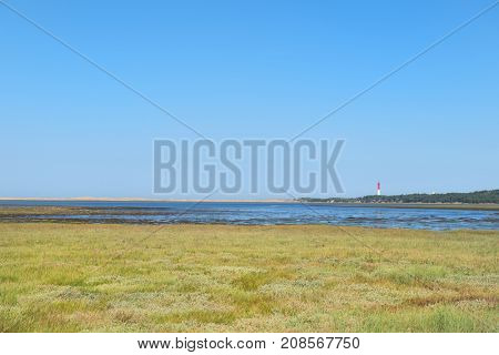 Lighthouse La Coubre at the French Atlantic coast in La Palmyre 