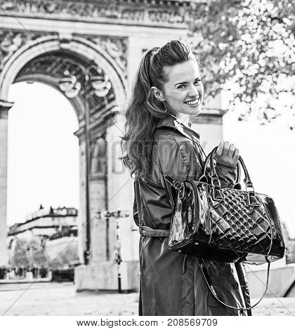 Happy Young Fashion-monger In Trench Coat In Paris, France
