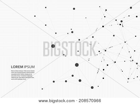 Polygonal abstract background with connected line and dots. Modern technological design for future world projects.