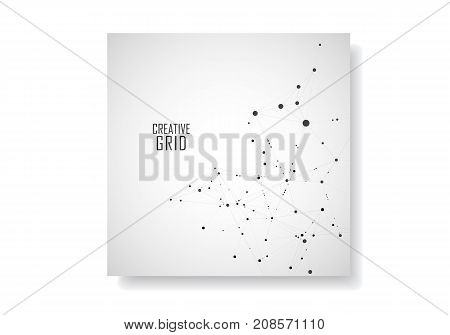 Polygonal abstract background with connected line and dots. Modern cover brochure with technological design for future world projects.