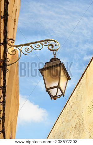 Street Light In Medina Of Fes. Morocco