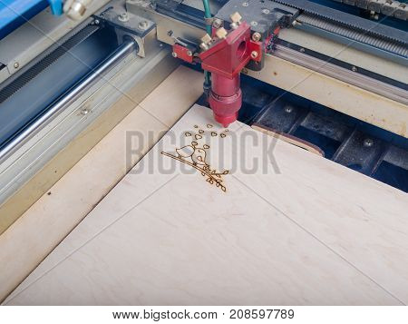Automated machine for burning out patterns on a tree cut a leaf of a tree