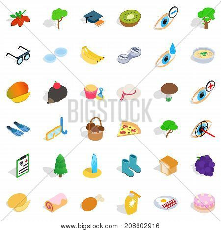 Medicine icons set. Isometric style of 36 medicine vector icons for web isolated on white background