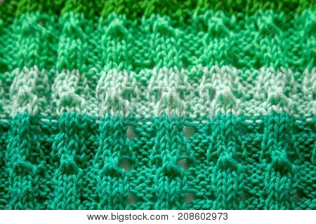 Green Knitted Fabric Texture
