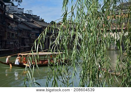 Fenghuang ancient town, Hunan province, China. The most beautiful ancient town in China.
