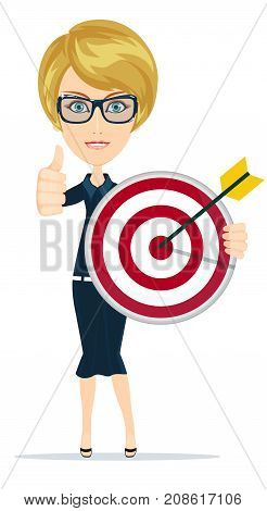 Marketing Target. Success concept portrait. Success concept portrait. Stock flat vector illustration.