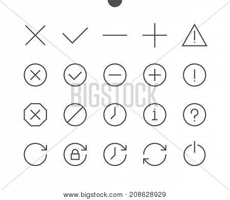 Control UI Pixel Perfect Well-crafted Vector Thin Line Icons 48x48 Ready for 24x24 Grid for Web Graphics and Apps with Editable Stroke. Simple Minimal Pictogram Part 1-4
