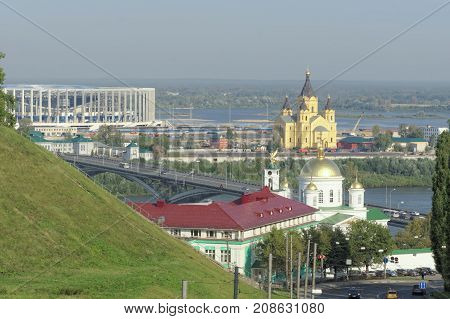 Nizhny Novgorod, Russia. - September 13.2017. View From The High Bank Of The Oka To The Nizhny Novgo