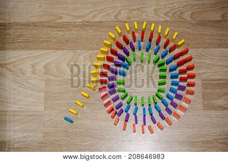 Coorful Domino Blocks On White Background