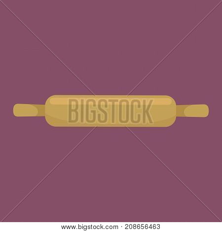 Rolling pin kitchen accessories isolated, cooking domestic equipment icons vector household illustration top view kitchenware.