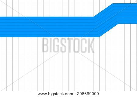3d rendering. blue wood panels on white panels wood wall as background.
