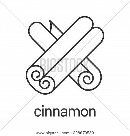 Cinnamon linear icon. Thin line illustration. Canella. Contour symbol. Vector isolated outline drawing