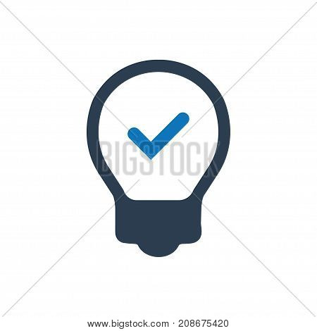 Beautiful, meticulously designed lightbulb solution Icon. 