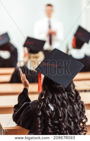 Student Girl In Graduation Hat
