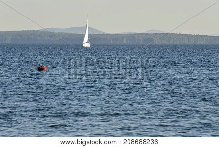 Lonely Boat On The Lake