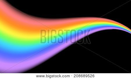 Rainbow Icon Realistic Isolated Black Background