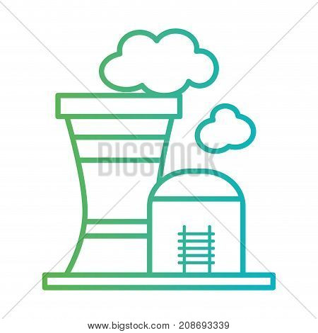 line toxic factory pollution industry vector illustration