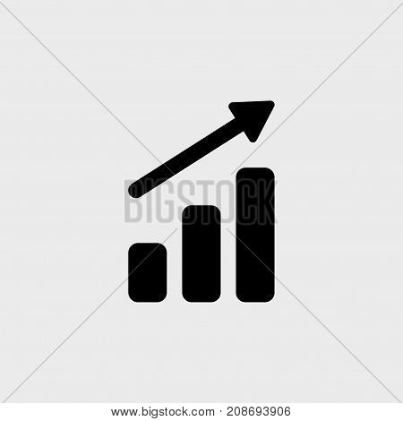 Graph flat vector icon on a gray background