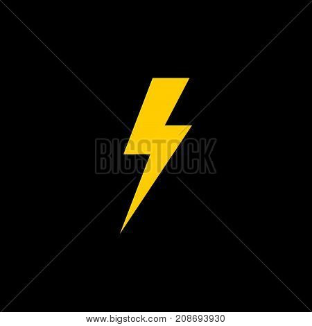 Lightning flat vector icon on a gray background
