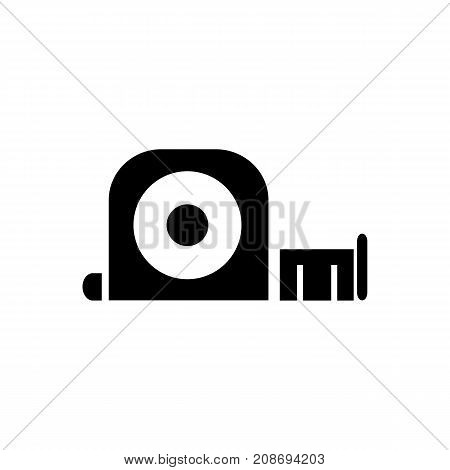 Icon of tapeline for measurement. Length, diy, device. Tools concept. Can be used for topics like repair, instrument, carpentry