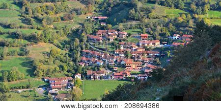 The Village Of Orle In Asturias.