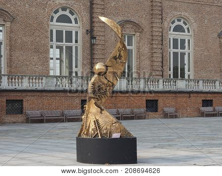 Open Spiral Sculpture By Pomodoro In Venaria