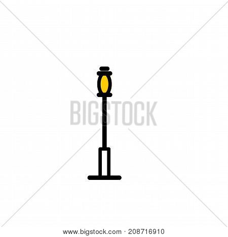 Outline streetlight icon. Isolated parks design element vector illustration on white background in lineart new moderm style