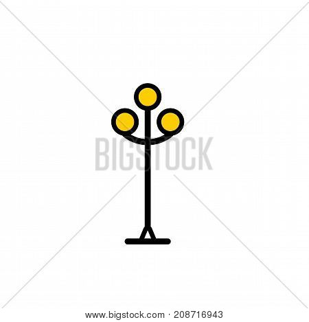 Outline streetlight icon. Isolated parks design element vector illustration on white background in lineart new moderm style
